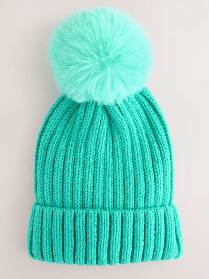 NEXT Girls Turquoise
                    Blue Solid Flat Cap Hat