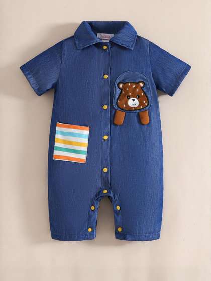 Hopscotch Denim Bear
                    Buddy Cotton Romper