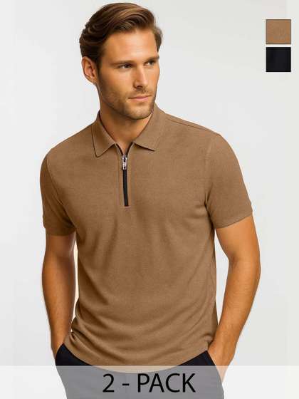 Organic Chics Pack Of 2 Polo Collar T-shirts