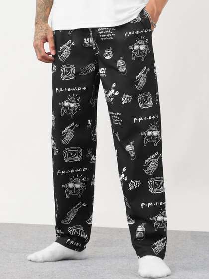The Souled Store Men
                        Friends Black Lounge Pants