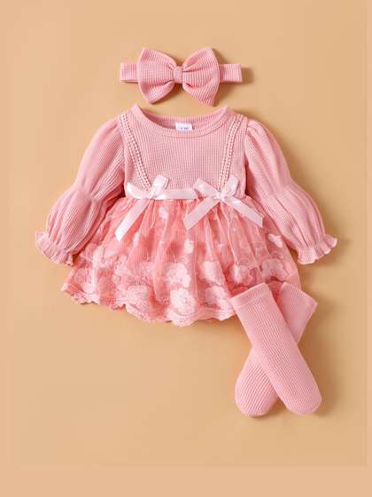 Hopscotch Floral
                      Embroidered Onesie