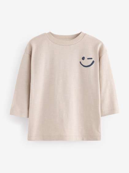 NEXT Boys Drop-Shoulder
                    Sleeves Cotton T-shirt