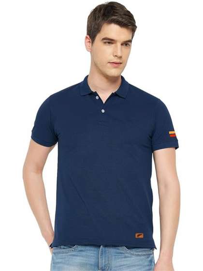 John Peters Men Solid Polo T-shirt