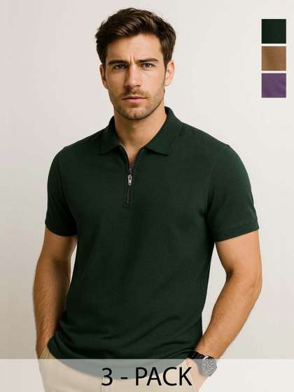 Organic Chics Pack Of 3 Polo Collar T-shirts
