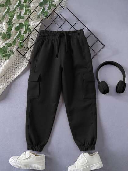 YK X Trampoline Kids
                    Terry Cotton Mid-Rise Cargo Joggers