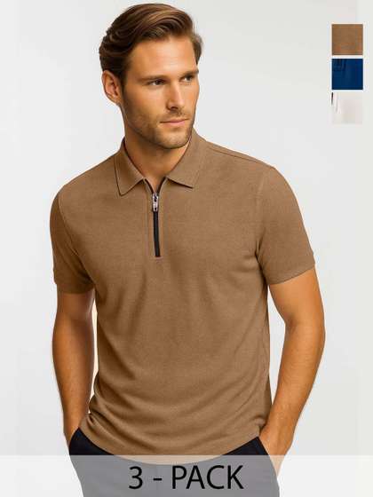 Organic Chics Pack Of 3 Polo Collar T-shirts