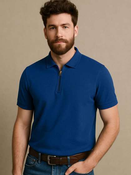 Organic Chics Men Solid Polo T-shirt