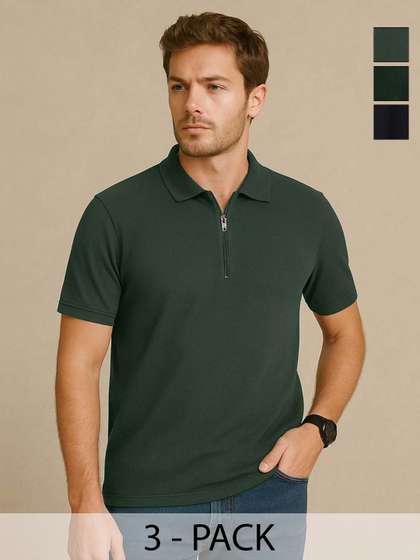 Organic Chics Men Pack of 3 Solid T-shirts