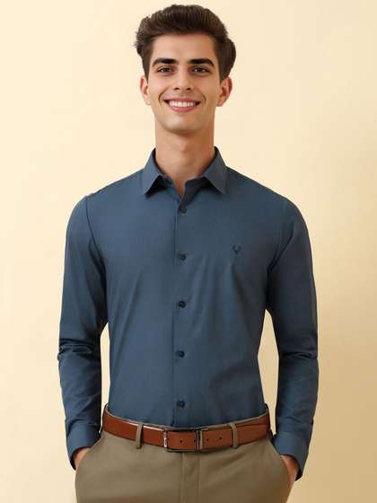 Allen Solly Men Slim
                        Fit Solid Spread Collar Formal Shirt