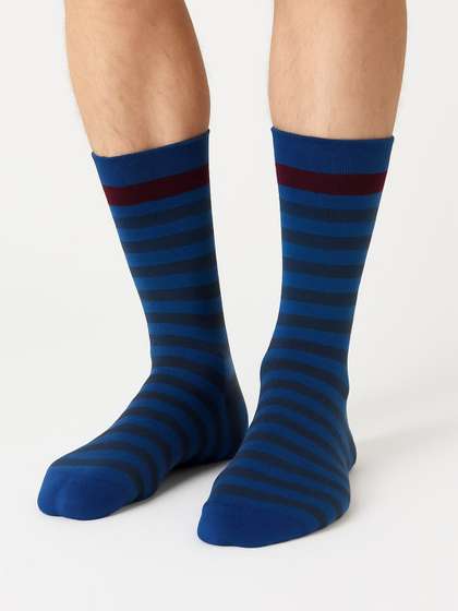 ZEVORA Men Striped
                    Calf-Length Socks