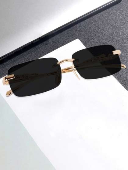SPADEACES Kids Black
                    Lens & Gold-Toned Aviator Sunglasses with UV
                    Protected Lens