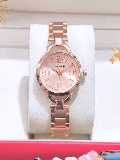 Skylark Girls Stainless
                    Steel Bracelet Style Straps Analogue Watch
                    Stero_Peach_Women_05