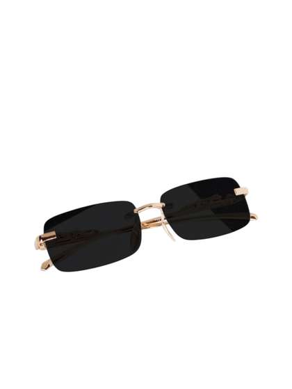 SPADEACES Kids Rectangle
                    UV Protected Lens Sunglasses kARAN GOLD BLACK -32