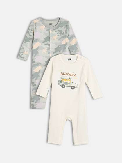 MINI KLUB Infant Boys
                    Pack Of 2 Printed Pure Cotton Rompers