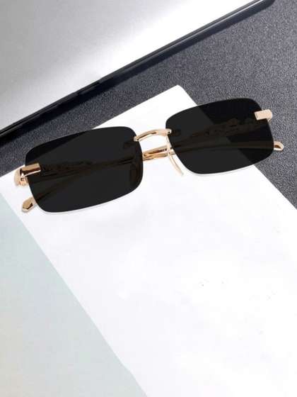 SPADEACES Kids Full
                      Rim Rectangle Sunglasses with UV Protected Lens
                      kARAN GOLD BLACK -31