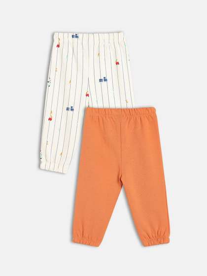 MINI KLUB Boys Pack Of
                      2 Conversational Printed Mid-Rise Cotton Jogger
                      Regular Trousers
