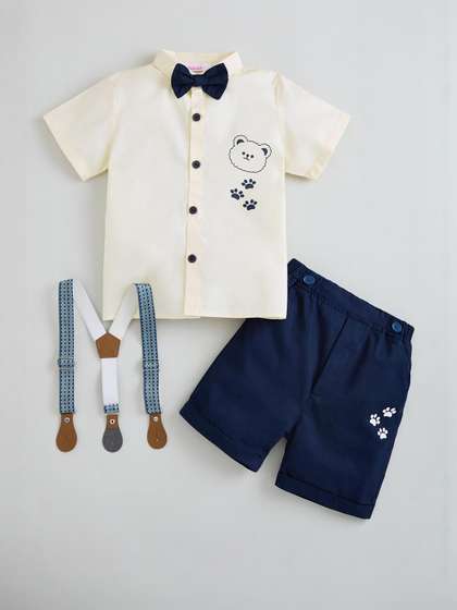 2-Pc Puppy Paw Cotton
                    Shorts Set