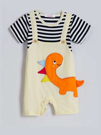 Hopscotch Kids Striped
                    Pure Cotton Romper