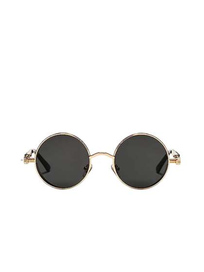 SPADEACES Kids Black
                    Lens & Gold-Toned Round Sunglasses with UV
                    Protected Lens