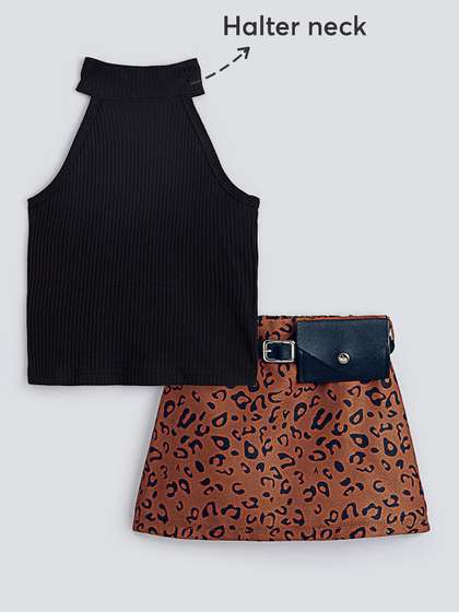 Leopard Print Halter
                      Skirt Set