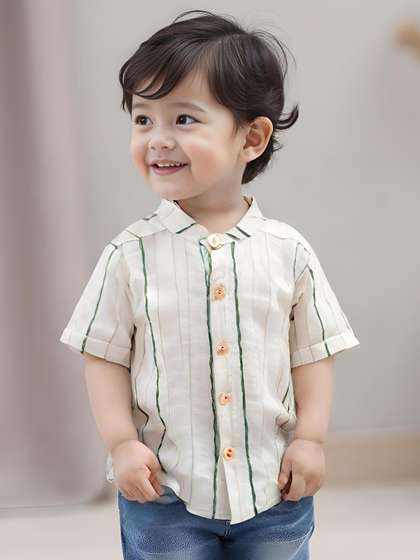 KIDGARB Boys Printed
                        Polycotton Short Sleeves Casual Shirt