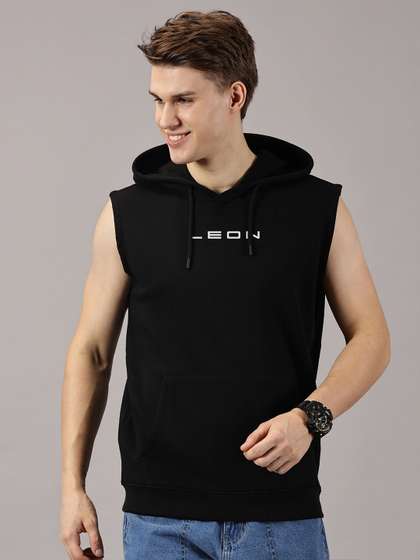 LEON Men Printed
                        sleeveless Sweatshirt