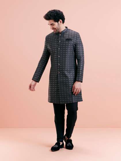 KISAH Men Ethnic
                        Motifs Indowestern Sherwani Trouser Set