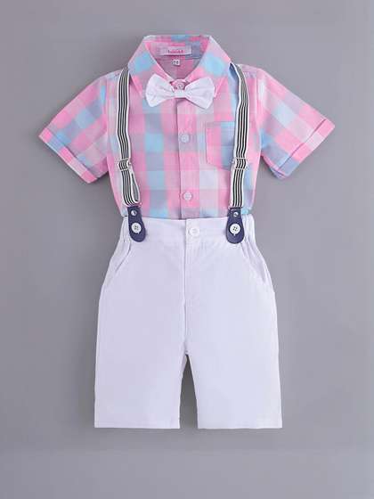 2-Pc Checkered Shirt
                    & Shorts