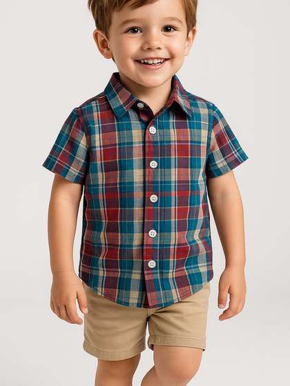 KIDGARB Boys Printed
                    Polycotton Casual Shirt