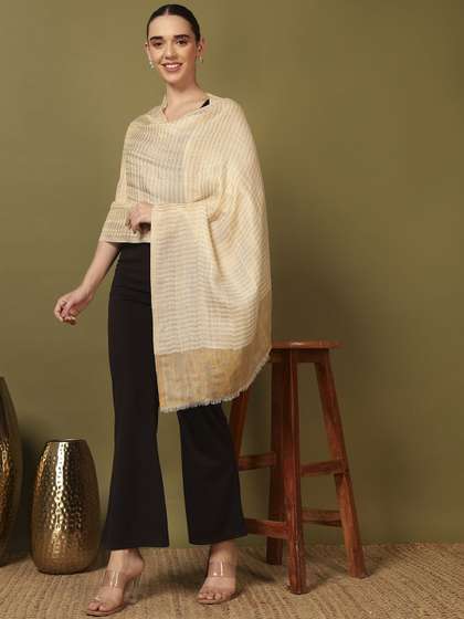 Pashmoda Striped
                        Woven Design Shawl