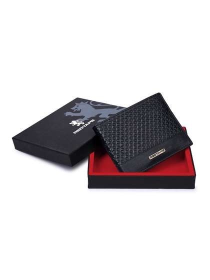 Red Tape Men Textured
                    Leather Two Fold Wallet
