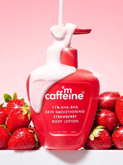 MCaffeine 11% AHA
                          BHA Skin Smoothening Strawberry Body Lotion -
                          200 ml