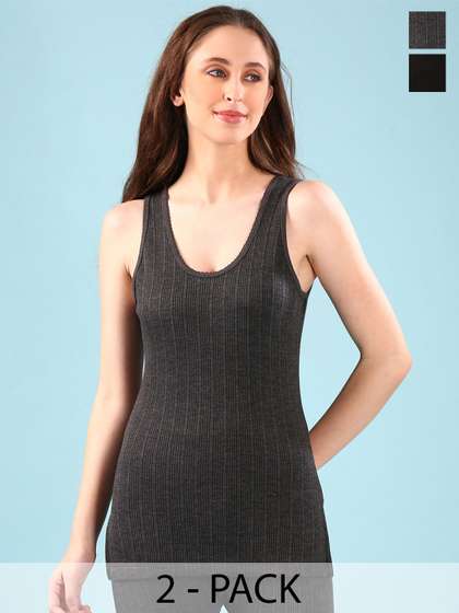 DIXCY SCOTT Slimz
                        Women Pack of 2 Scoop Neck Body Warmer Sweat
                        absorption Thermal Camisole