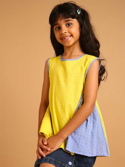 PILOLO Girls Solid Round
                    Neck Sleeveless Top