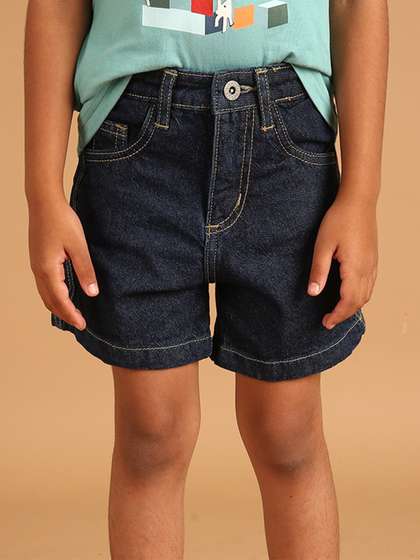 PILOLO Girls Solid Denim Shorts