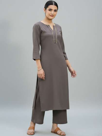 Varanga Women
                        Regular Gotta Patti Silk Crepe Kurta with
                        Trousers