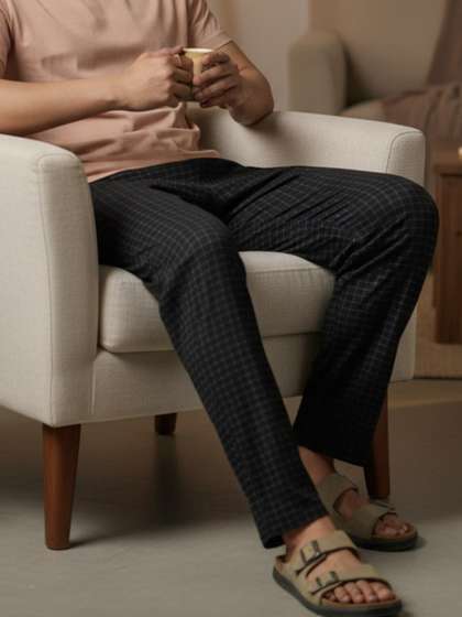 XYXX Men Checked
                          Cotton Lounge Pant