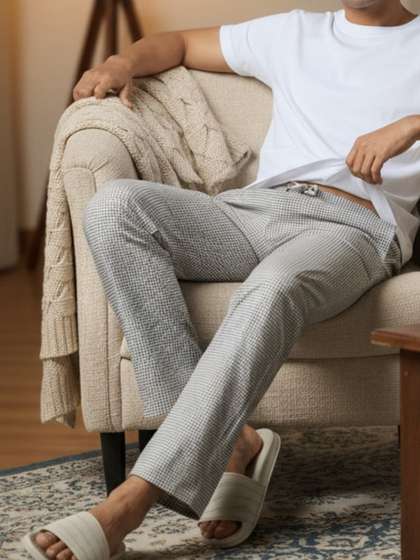 XYXX Men Checked
                        Pure Cotton Lounge Pants