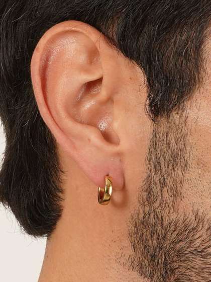 MILLER Gold-Plated
                    Stainless SteelHoop Earrings