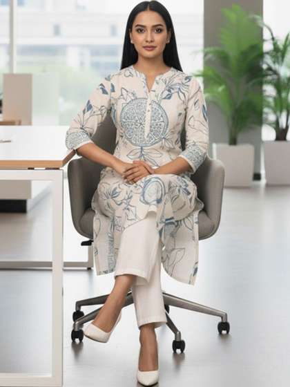 Varanga Women
                          Floral Printed Indie Florals Kurta