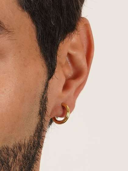 MILLER Gold-Plated
                    Stainless SteelHoop Earrings
