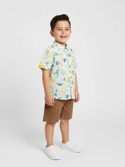Nauti Nati Boys Printed
                    Shirt with Shorts