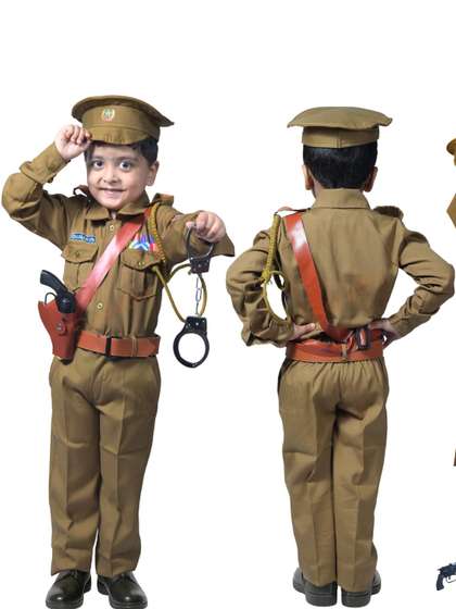Sarvda Fancy Dress Kids
                    Police Roleplay Costume With Handcuff Accessory