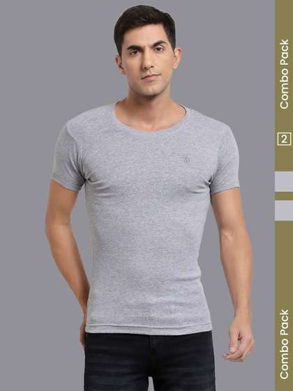 MACHO Pack Of 2 Pure
                        Cotton Round Neck Short Sleeves Undershirt
                        Innerwear Vests