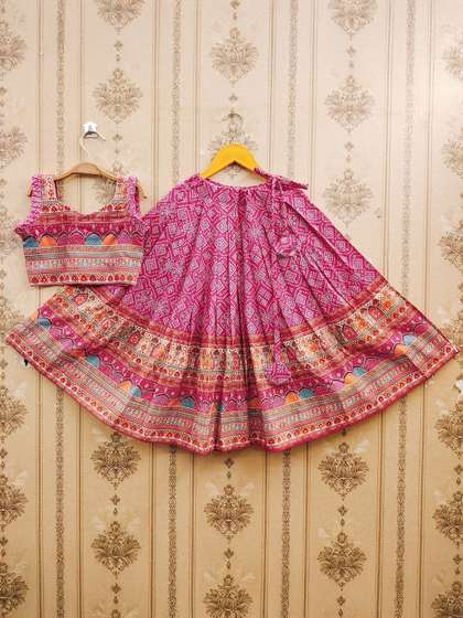 Sangria Girls Ethnic
                    Motifs Printed Flared Lehenga Choli