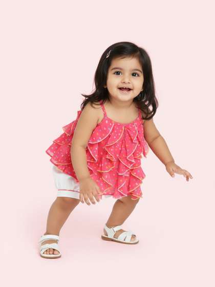 Nauti Nati Infant Girls
                    Printed Ruffled Top with Shorts