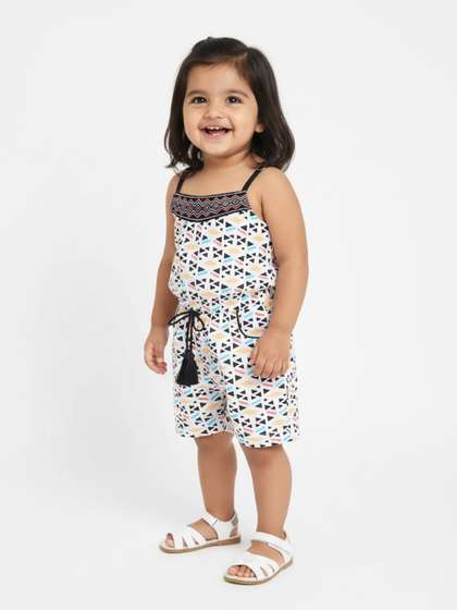 Nauti Nati Baby Girls
                      Strappy Printed Playsuit