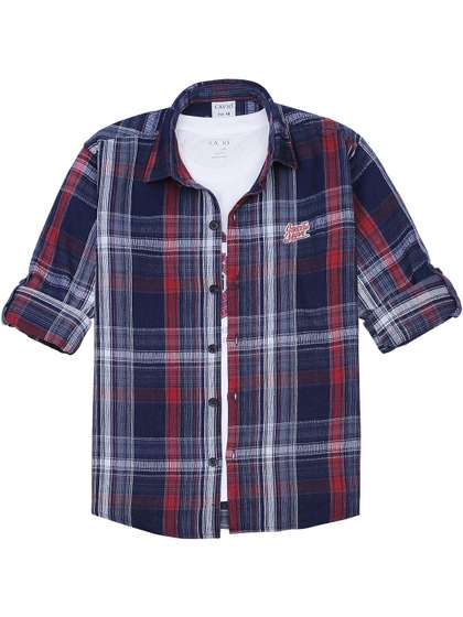 CAVIO Boys Comfort
                    Tartan Checks Checked Casual Shirt