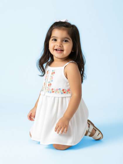 Nauti Nati Baby Girls
                      Layered Crepe A-Line Dress