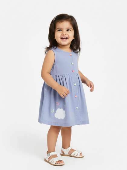 Nauti Nati Infants Girls
                    Pure Cotton Applique A-Line Dress